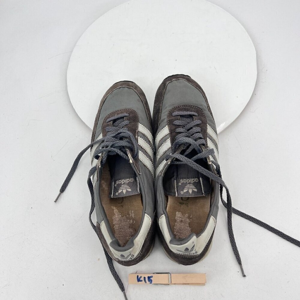 Vintage Adidas Men Size 8 Grey White With The Stripes Shoe Made in Taiwan - Picture 9 of 13